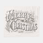 Prettig kerstfeest, Vintage Currier & Ives (reprod Fleece Deken (Voorkant (Horizontaal))