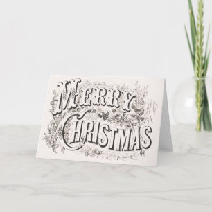 Prettig kerstfeest, Vintage Currier & Ives (reprod Kaart