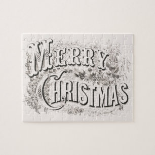 Prettig kerstfeest, Vintage Currier & Ives (reprod Legpuzzel