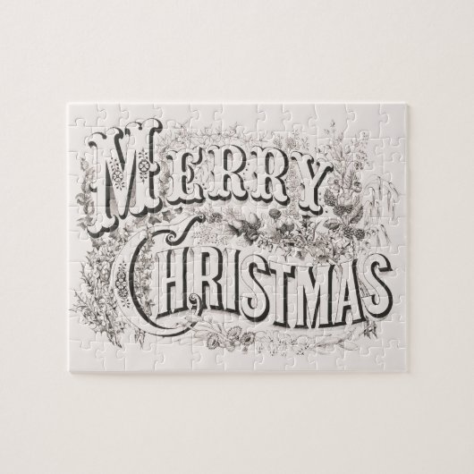 Prettig kerstfeest, Vintage Currier & Ives (reprod Legpuzzel (Horizontaal)
