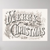 Prettig kerstfeest, Vintage Currier & Ives (reprod Poster (Voorkant)