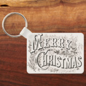 Prettig kerstfeest, Vintage Currier & Ives (reprod Sleutelhanger (Achterkant)