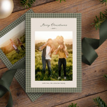 Prettig kerstfeest vintage groene geruite fotofram