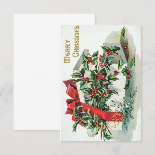 Prettig Kerstfeest Vintage Kaart (Voorkant / Achterkant)
