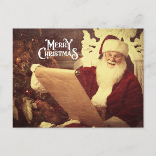 Prettig kerstfeest Vintage Kerstman  Feestdagenkaart