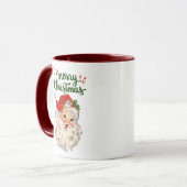 Prettig kerstfeest vintage Kerstman vakantie Mok (Voorkant links)