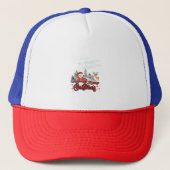 Prettig kerstfeest Vintage rode Kerstman vrachtwag Trucker Pet (Voorkant)