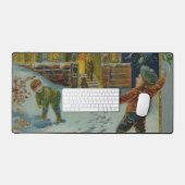 Prettig kerstfeest - Vintage sneeuwballengevecht a Bureaumat (Keyboard & Muis)