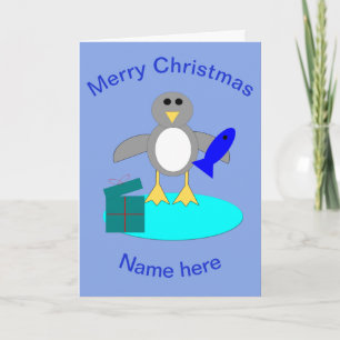 Prettig kerstfeest Vissende Pinguïn Kaart