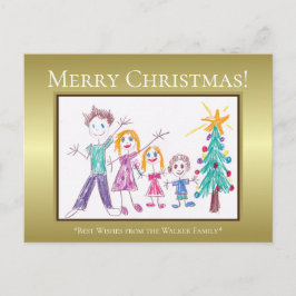 Prettig kerstfeest Voeg de familie kunst van uw ki Feestdagenkaart