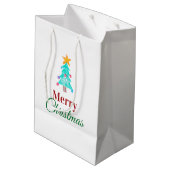 Prettig kerstfeest. Voeg de foto van uw kind toe Medium Cadeauzakje (Achterkant Gekanteld)