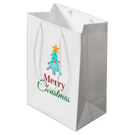 Prettig kerstfeest. Voeg de foto van uw kind toe Medium Cadeauzakje