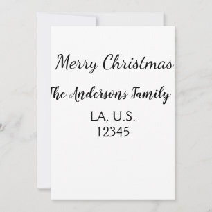 Prettig kerstfeest voeg familienaam adres naam tek feestdagenkaart