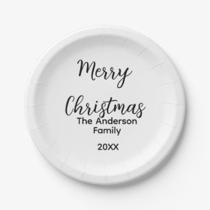 Prettig kerstfeest voeg familienaam jaar tekst aan papieren bordje