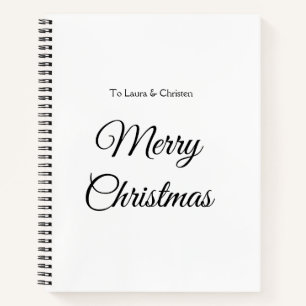 Prettig kerstfeest voeg naam tekst aangepast famil notitieboek