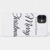 Prettig kerstfeest voeg naam tekst toe aangepast f Case-Mate iPhone case (Achterkant (horizontaal))