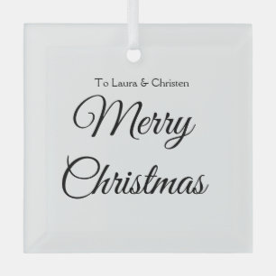 Prettig kerstfeest voeg naam tekst toe aangepast f glas ornament