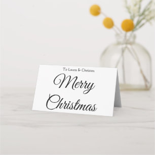 Prettig kerstfeest voeg naam tekst toe aangepast f plaatskaartje