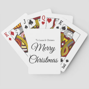 Prettig kerstfeest voeg naam tekst toe aangepast f pokerkaarten