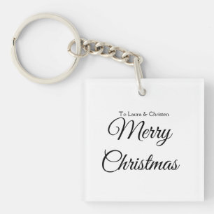 Prettig kerstfeest voeg naam tekst toe aangepast f sleutelhanger