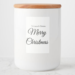 Prettig kerstfeest voeg naam tekst toe aangepast f voedselcontainer etiket