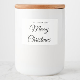 Prettig kerstfeest voeg naam tekst toe aangepast g voedselcontainer etiket