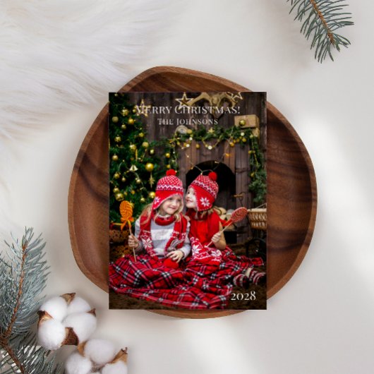 Prettig kerstfeest Voeg uw eigen foto toe Kerstmis Feestdagenkaart