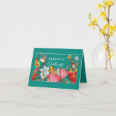 Prettig kerstfeest | Voeg uw foto toe Kaart (Gele Bloem)