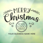 Prettig kerstfeest voeg uw logo en bedrijfsnaam to raamsticker (Vel 3)