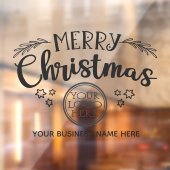 Prettig kerstfeest voeg uw logo en bedrijfsnaam to raamsticker (Vel 2)