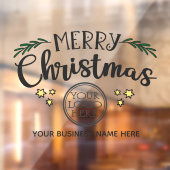 Prettig Kerstfeest voeg uw logo en bedrijfsnaam to Raamsticker (Vel 2)