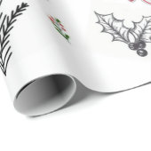Prettig kerstfeest vogel laat strik inpakpapier lo (Rol Hoek)
