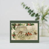 Prettig kerstfeest vogels feestdagenkaart (Staand voorkant)