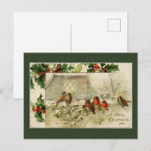 Prettig kerstfeest vogels feestdagenkaart (Voorkant / Achterkant)