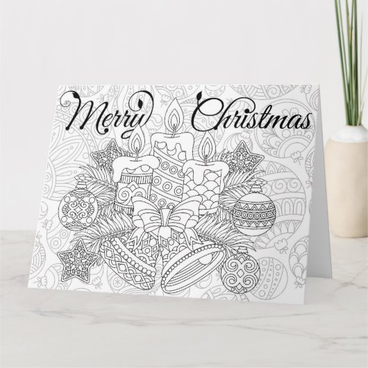 Prettig kerstfeest volwassenen kleurkaart kaart (Voorkant)