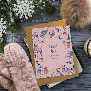 Prettig kerstfeest voor bosvrienden in het winterb bedankkaart