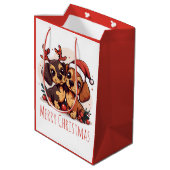 Prettig kerstfeest voor Dachshond honden Medium Cadeauzakje (Achterkant Gekanteld)