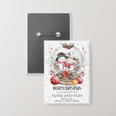 Prettig Kerstfeest voor de Beste Grootouders ter W Button (Voorkant / Achterkant)