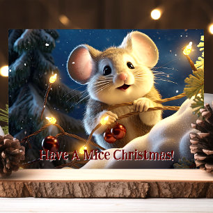 Prettig Kerstfeest voor de Muizen Cute Muis  Feestdagen Kaart