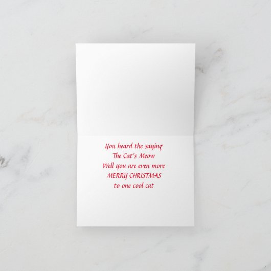 PRETTIG KERSTFEEST VOOR *EEN COOLE KAT* KAART (Binnen)