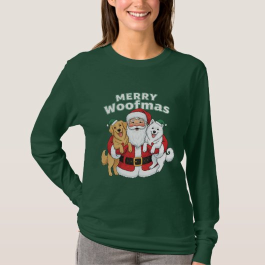 Prettig Kerstfeest voor Honden T-shirt (Voorkant)