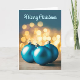 Prettig Kerstfeest Voor Iedereen Drie Blauwe Kerst Feestdagen Kaart
