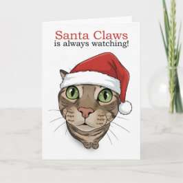 Prettig kerstfeest voor iedereen Funny Kat in kers Feestdagen Kaart