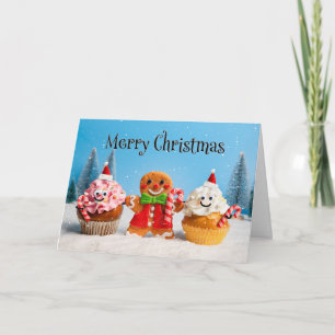 Prettig kerstfeest voor iedereen Gemberkoekje  Feestdagen Kaart