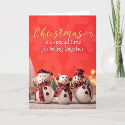 Prettig kerstfeest voor iedereen Leuke sneeuwmanne Feestdagen Kaart (Voorkant)