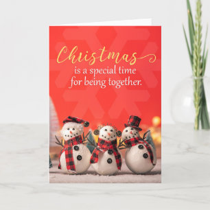 Prettig kerstfeest voor iedereen Leuke sneeuwmanne Feestdagen Kaart