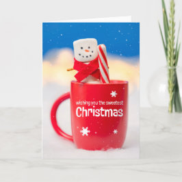 Prettig Kerstfeest Voor Iedereen Marshmallow Sneeu Feestdagen Kaart