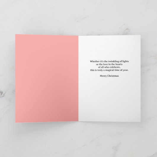 Prettig Kerstfeest voor Iedereen Roze Ornament Moo Feestdagen Kaart (Binnen)