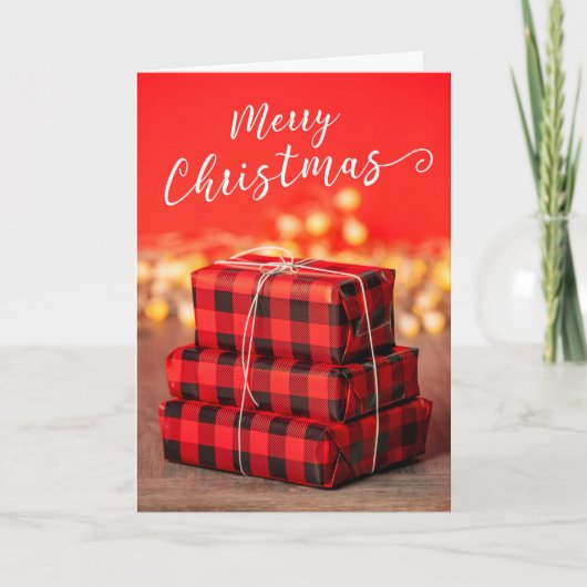 Prettig Kerstfeest Voor Iedereen Stapel Cadeaus  Feestdagen Kaart (Voorkant)