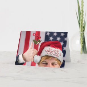 Prettig kerstfeest voor iedereen Trump in kerstmut Kaart